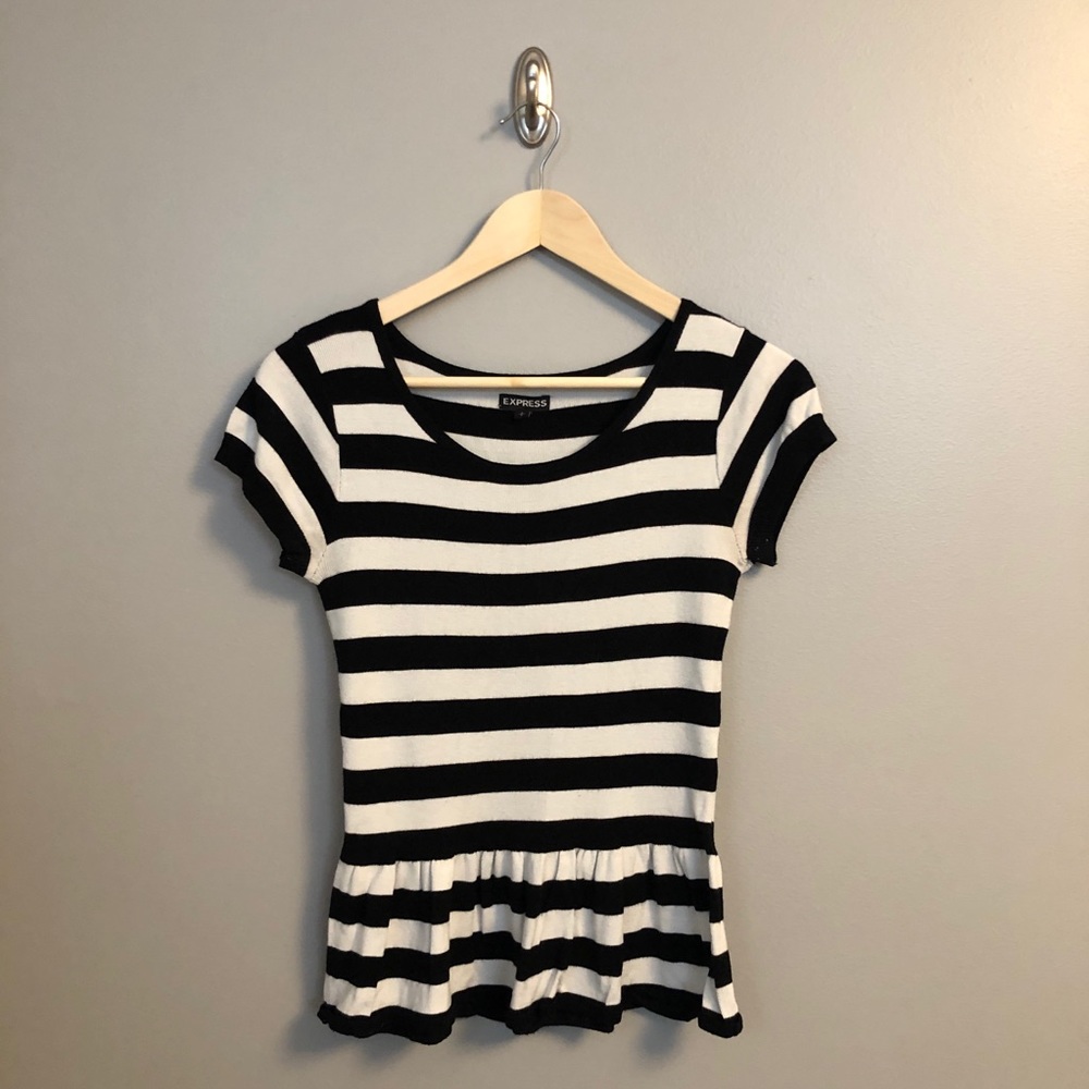 Black & White Peplum Top